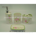 4pcs porcelain bathroom set soap dispenser soap dish Toothbrush Holder and tumbler